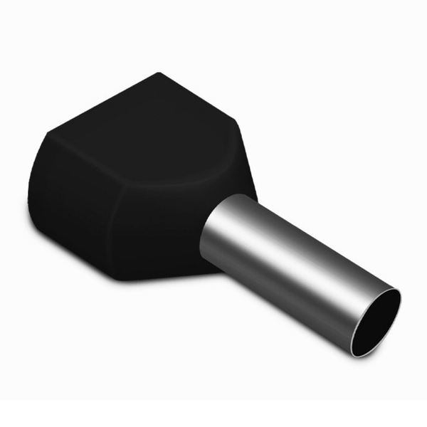 Kit Terminal Pré-isolado Tubular Duplo 6mm² | Preto | 100 Peç